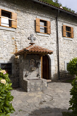 Fototapeta na wymiar monastere Moraca in Montenegro, serving monks and pilgrims.
