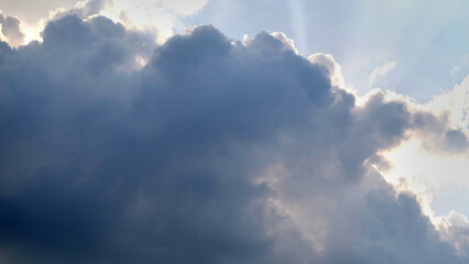 sky and cloud , Picturesque view of beautiful blue sky with fluffy white clouds