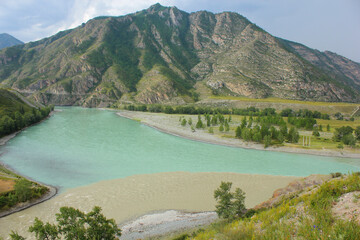 confluence of the Chuya and Katun rivers