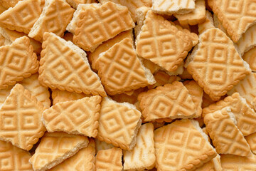 Stack of broken biscuits