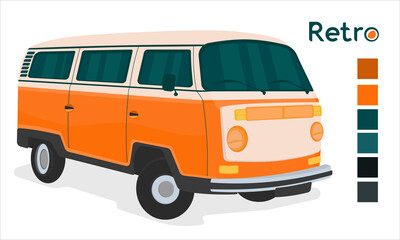 Vector Illustration car van travel with style retro © Ahmad