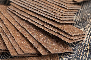 thin rye bread with coriander