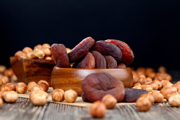 dried apricots of dark color, natural drying