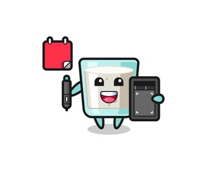 Illustration of milk mascot as a graphic designer