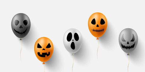 Fototapeta premium Balloon with face silhouette for Halloween design concept.