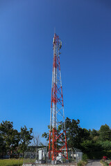 
communication tower. Telco Trellis for 3G 4G 5G Apocalypse Internet Communication, mobile, FM...