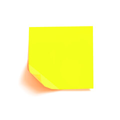 Vector Colorful Yellow Sticker with Shadow Isolated on White Background, Illustration, Blank Paper, Colored Paper, Square Shape.