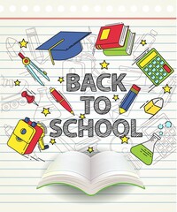 Open Book with Education Icons