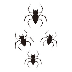 Spider set logo icon vector design