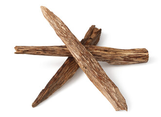 Agarwood isolated on white background