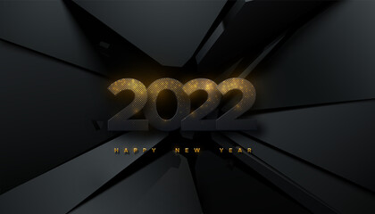 Happy New 2022 Year. Festive party sign.