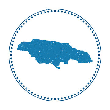 Jamaica sticker. Travel rubber stamp with map of country, vector illustration. Can be used as insignia, logotype, label, sticker or badge of the Jamaica.