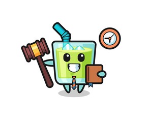 Fototapeta premium Mascot cartoon of melon juice as a judge