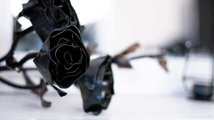 Black steel rose craft