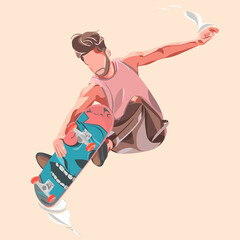 Unusual design of the skateboarding background