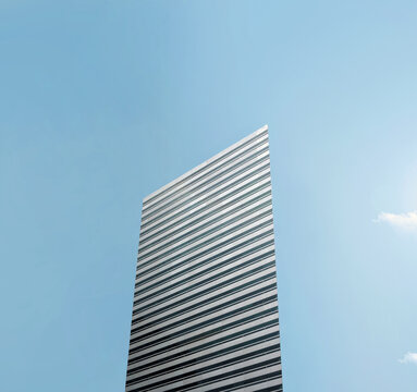 Single Office Building Exterior During A Bright Sunny Day