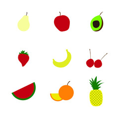 fuits vector illustration design set