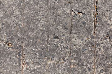 old collapsing reinforced concrete slabs
