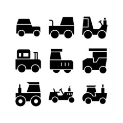 mini tractor icon or logo isolated sign symbol vector illustration - high quality black style vector icons

