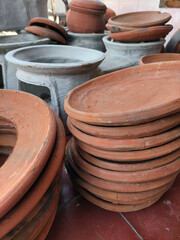 Indonesian traditional cooking utensil pottery clay