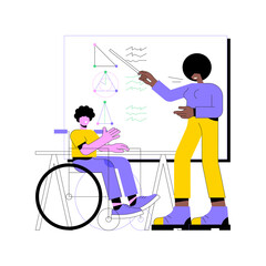 Inclusive education abstract concept vector illustration. Inclusive classroom, education for children with special needs, communicative competence, diversity school program abstract metaphor.