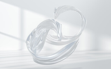 Flowing clothes with white background, 3d rendering.