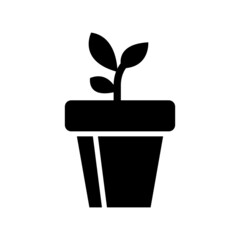 plant pot icon or logo isolated sign symbol vector illustration - high quality black style vector icons

