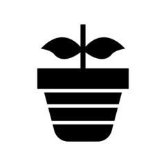 plant pot icon or logo isolated sign symbol vector illustration - high quality black style vector icons
