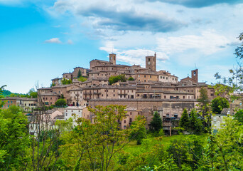 Sarnano (Macerata, Italy) - A suggestive renaissance old town in Marche region, inside the mountain...