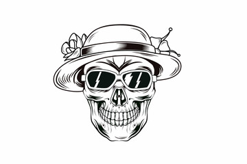 Fototapeta premium hello summer skull vector
