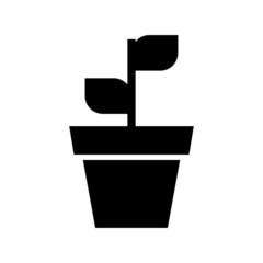 plant pot icon or logo isolated sign symbol vector illustration - high quality black style vector icons
