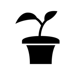 plant pot icon or logo isolated sign symbol vector illustration - high quality black style vector icons
