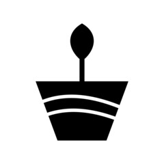 plant pot icon or logo isolated sign symbol vector illustration - high quality black style vector icons
