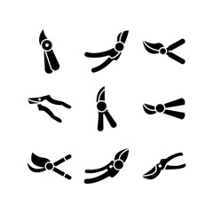 pruning shears icon or logo isolated sign symbol vector illustration - high quality black style vector icons
