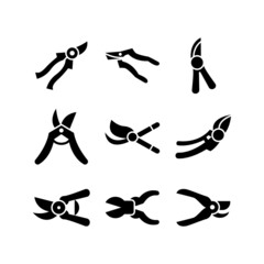 pruning shears icon or logo isolated sign symbol vector illustration - high quality black style vector icons
