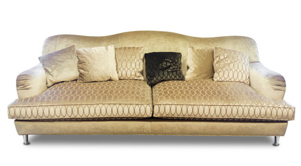 Furniture sofa brown gold with pillows