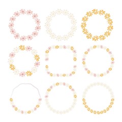 set of wreath flowers