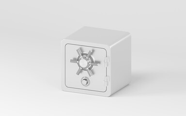 Safe box with white background, 3d rendering.