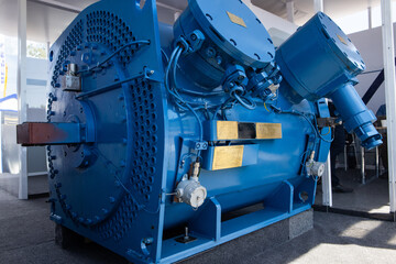 large production electric motor for machines - obrazy, fototapety, plakaty
