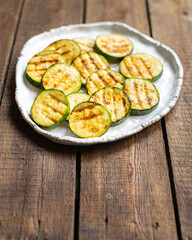 zucchini grill vegetable healthy grilled vegetable on the table, copy space food background veggie vegan or vegetarian food keto or paleo diet