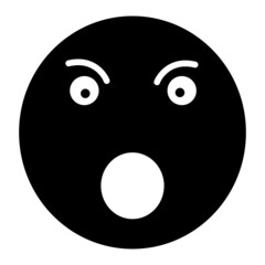 Vector Surprised Glyph Icon Design