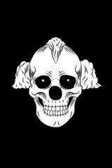 Clown skull vector illustration