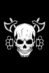 Knuckle and skull vector illustration