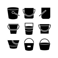 water bucket icon or logo isolated sign symbol vector illustration - high quality black style vector icons
