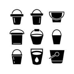 water bucket icon or logo isolated sign symbol vector illustration - high quality black style vector icons
