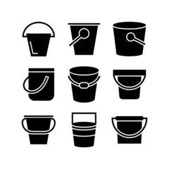 water bucket icon or logo isolated sign symbol vector illustration - high quality black style vector icons
