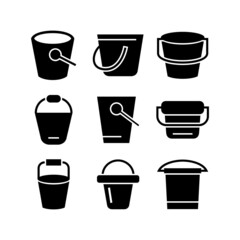 water bucket icon or logo isolated sign symbol vector illustration - high quality black style vector icons
