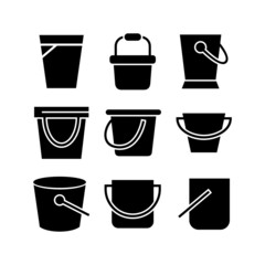 water bucket icon or logo isolated sign symbol vector illustration - high quality black style vector icons
