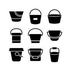 water bucket icon or logo isolated sign symbol vector illustration - high quality black style vector icons
