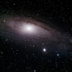 Andromeda in deep black space far away from earth